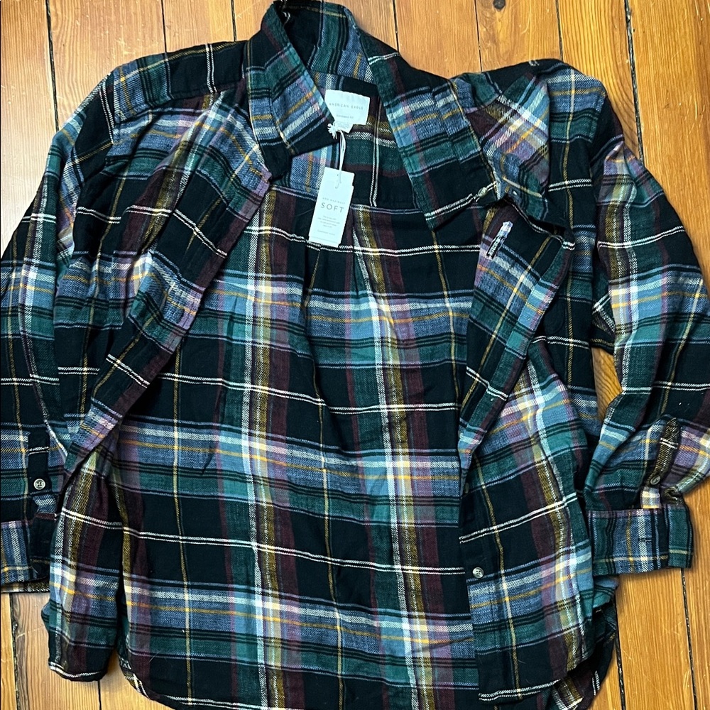 American Eagle Multicolor Plaid Super Soft Flannel. XL. New